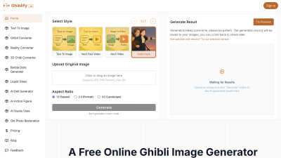 Ghiblify.im - AI tool for Content Creation