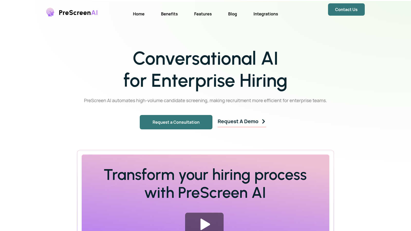 PreScreen AI  application interface and features