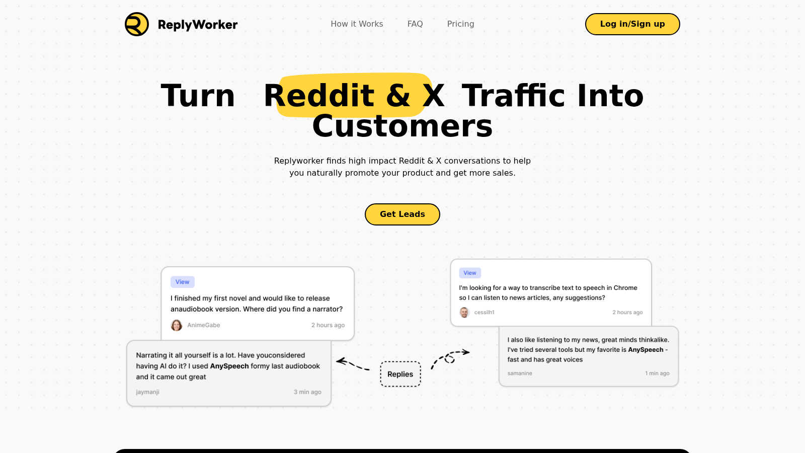 ReplyWorker application interface and features