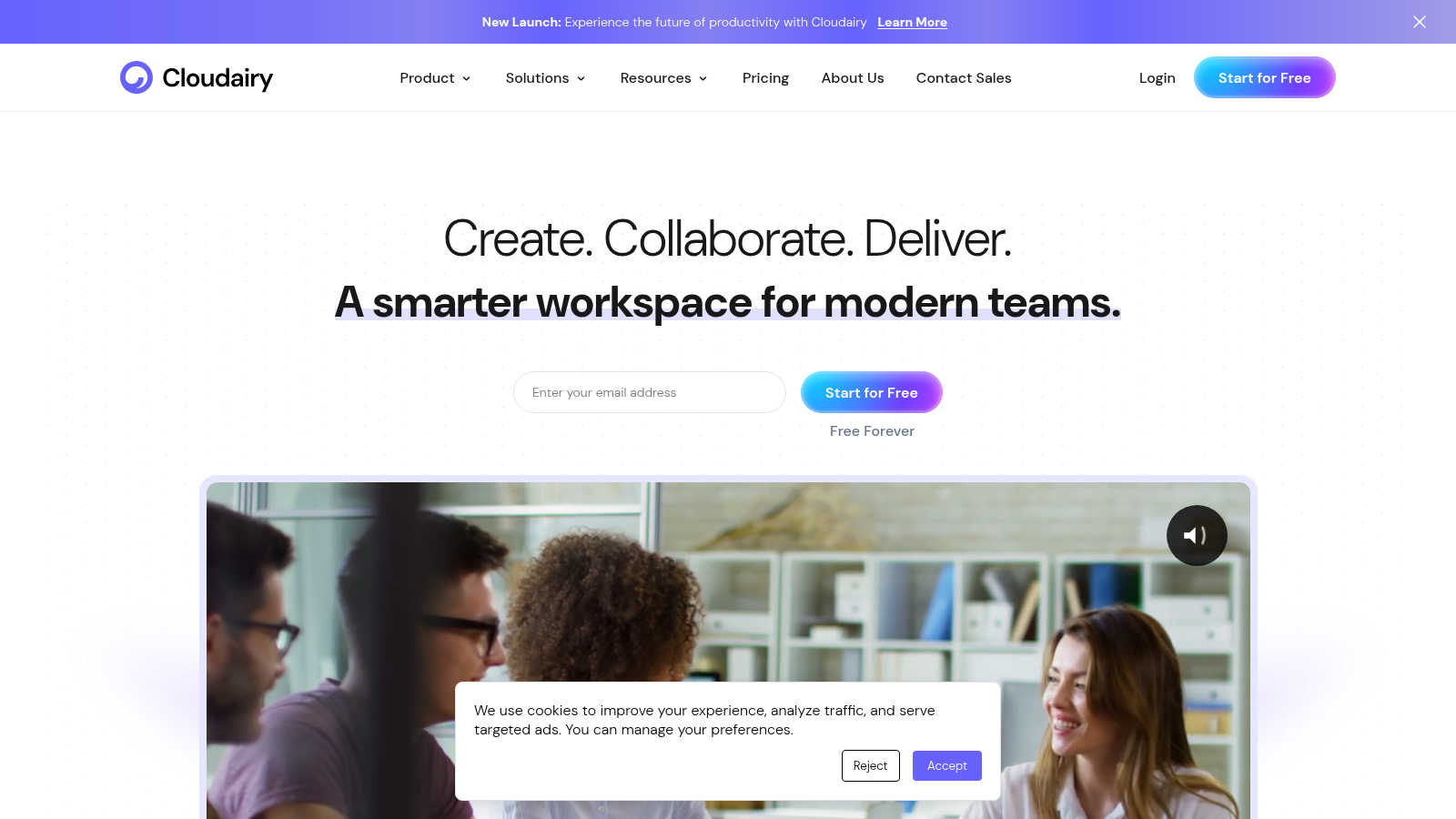 Cloudairy application interface and features