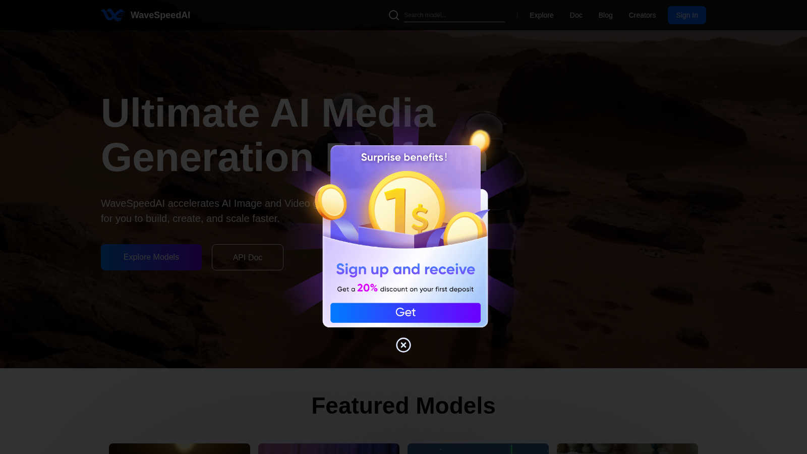 WaveSpeedAI application interface and features
