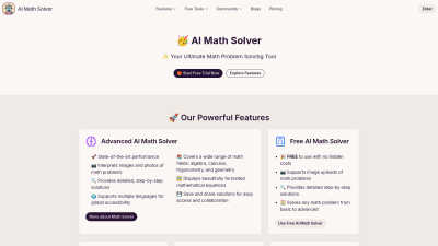 AI Math Solver - AI tool for AI Assistants