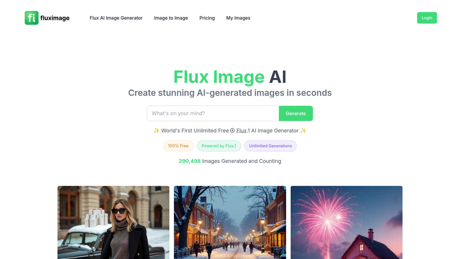 Flux Image AI application interface and features