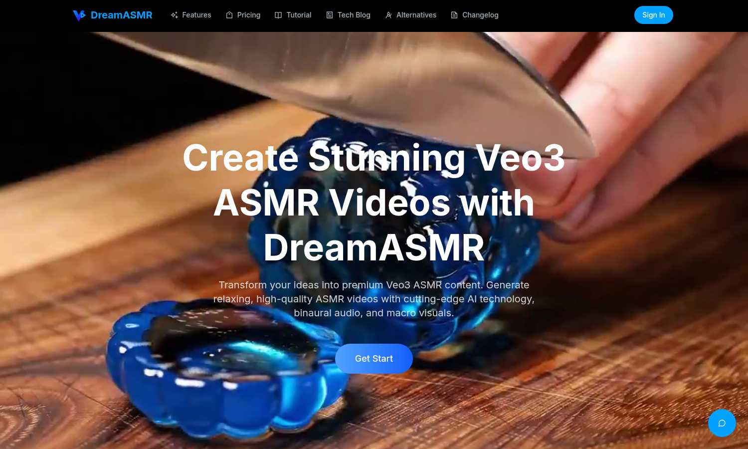 DreamASMR application interface and features