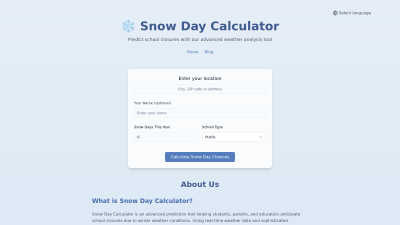 Snow Day Calculator - AI tool for Analytics & Data