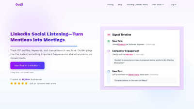 Social listening linkedin | OutX.ai - AI tool for Analytics & Data