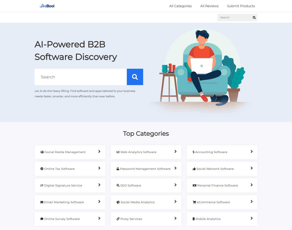 eBool application interface and features