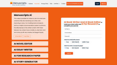 Manuscripts.ai - AI tool for Blogging & Publishing