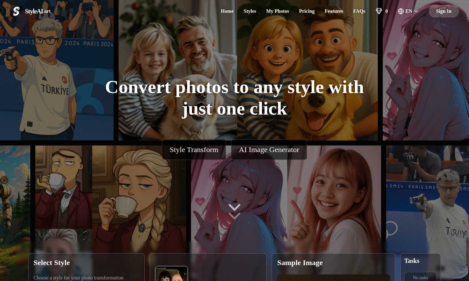 Style AI application interface and features