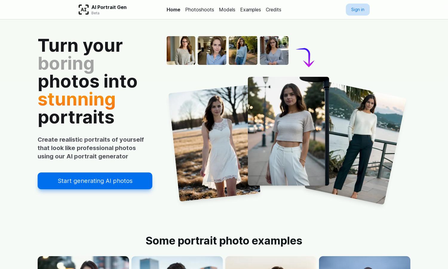 AI Portrait Gen Website