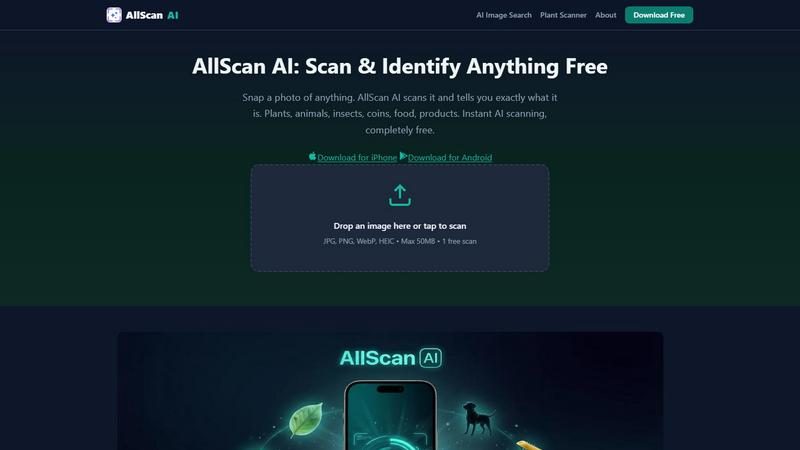 All Scan AI: Scan & Identify Anything application interface and features