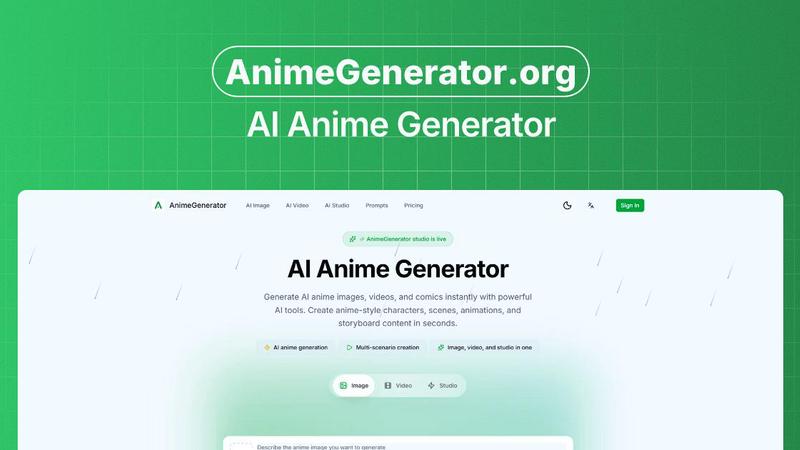 AnimeGenerator application interface and features