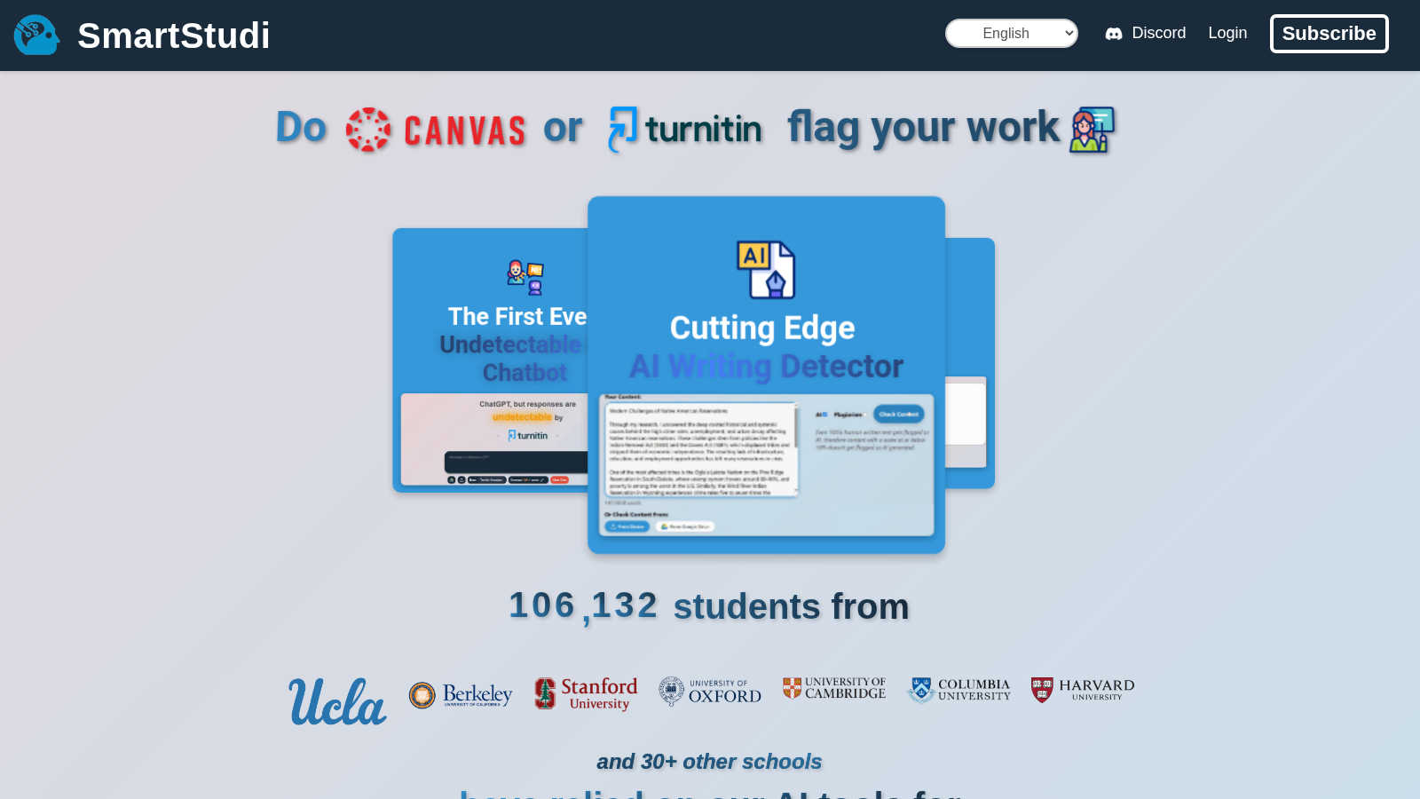 SmartStudi.com application interface and features