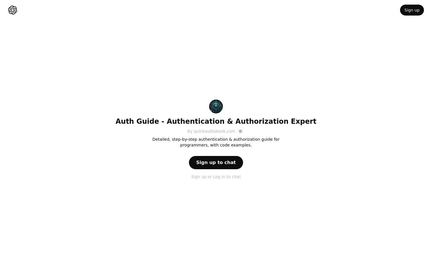 ChatGPT - Auth Guide - Authentication & Authorization Expert Website