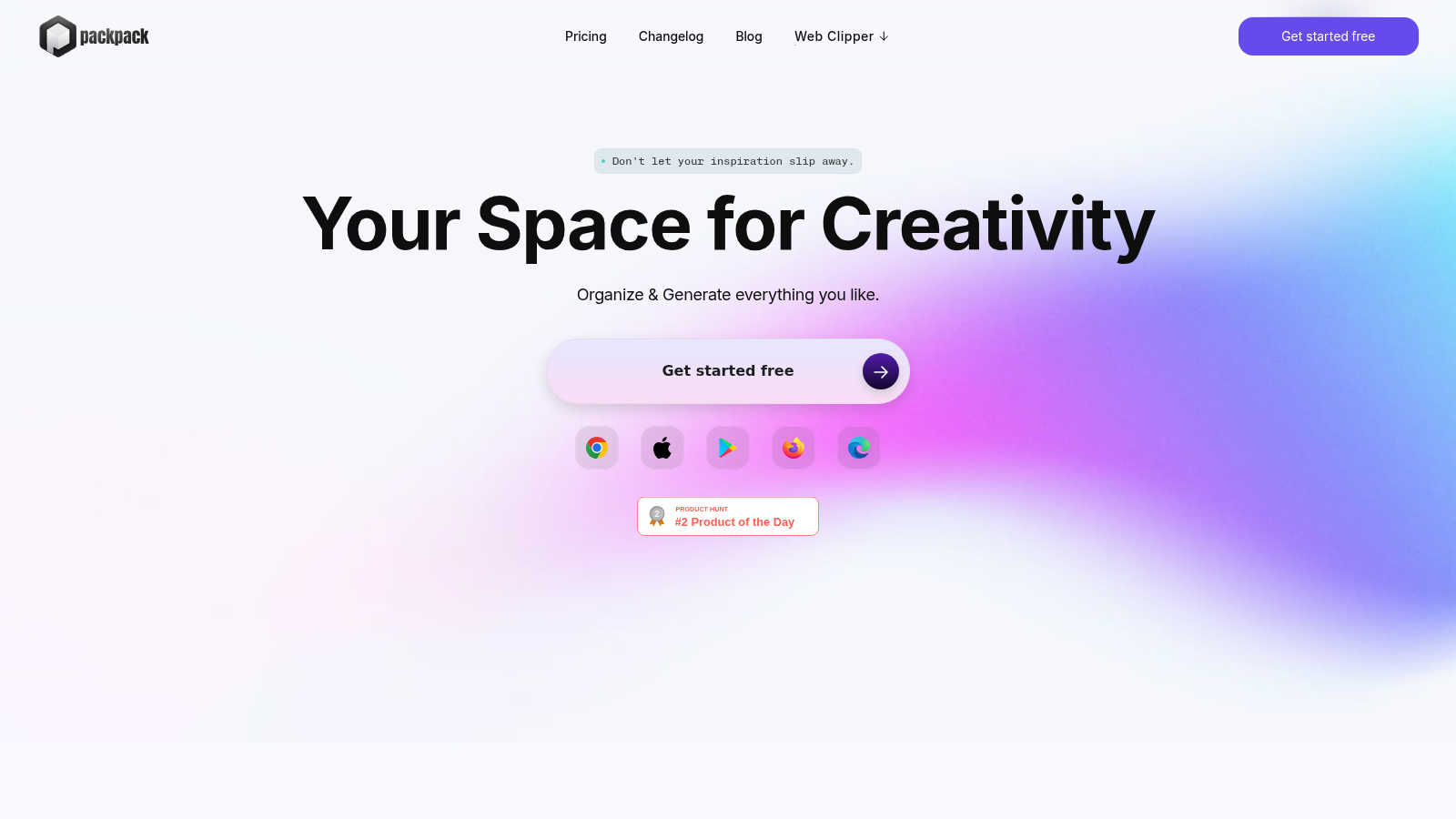 PackPack application interface and features