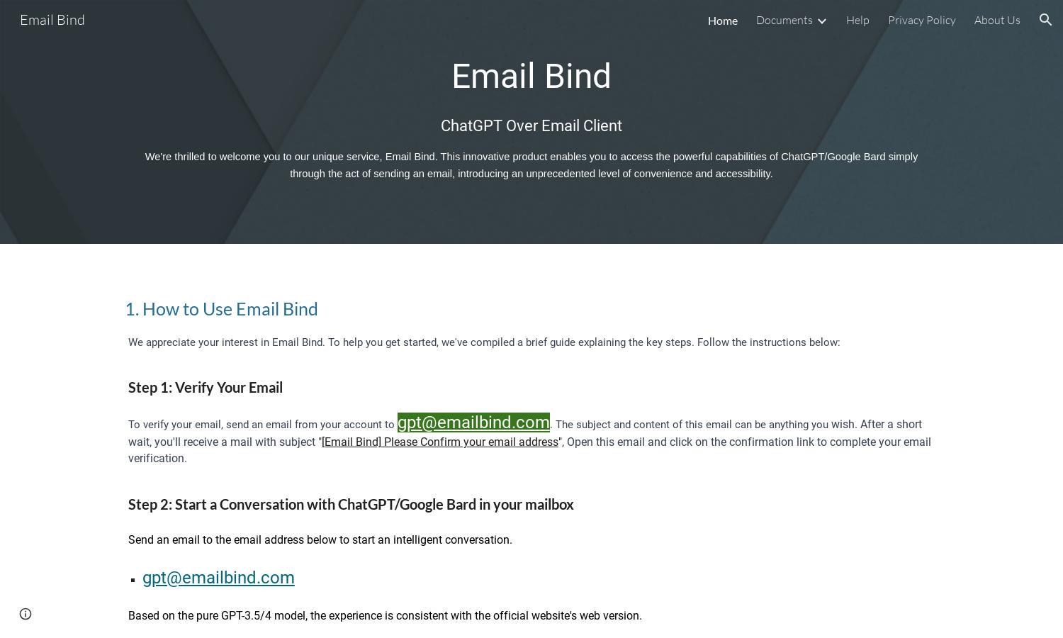 Email Bind Website