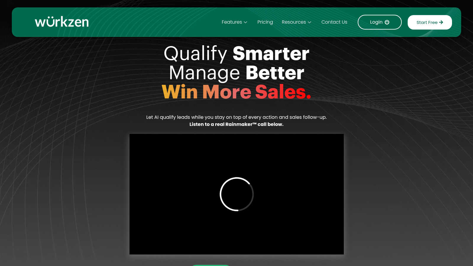 Wurkzen application interface and features