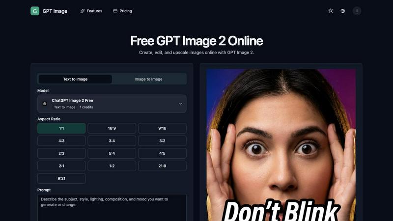 GPT Image 2 application interface and features