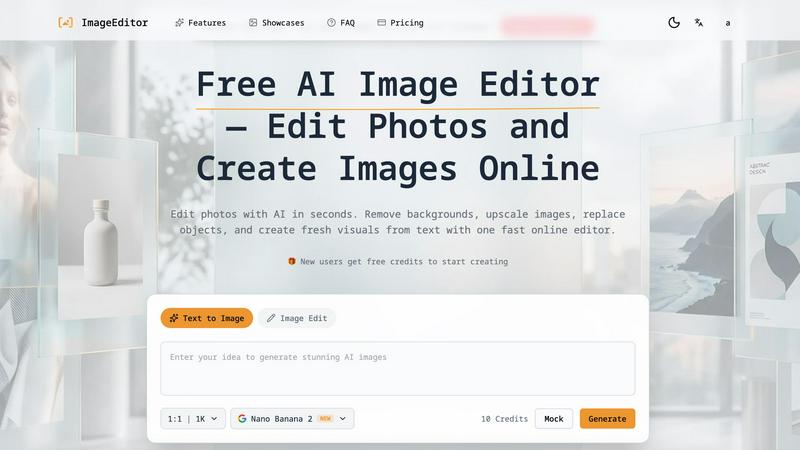 AI ImageEditor application interface and features