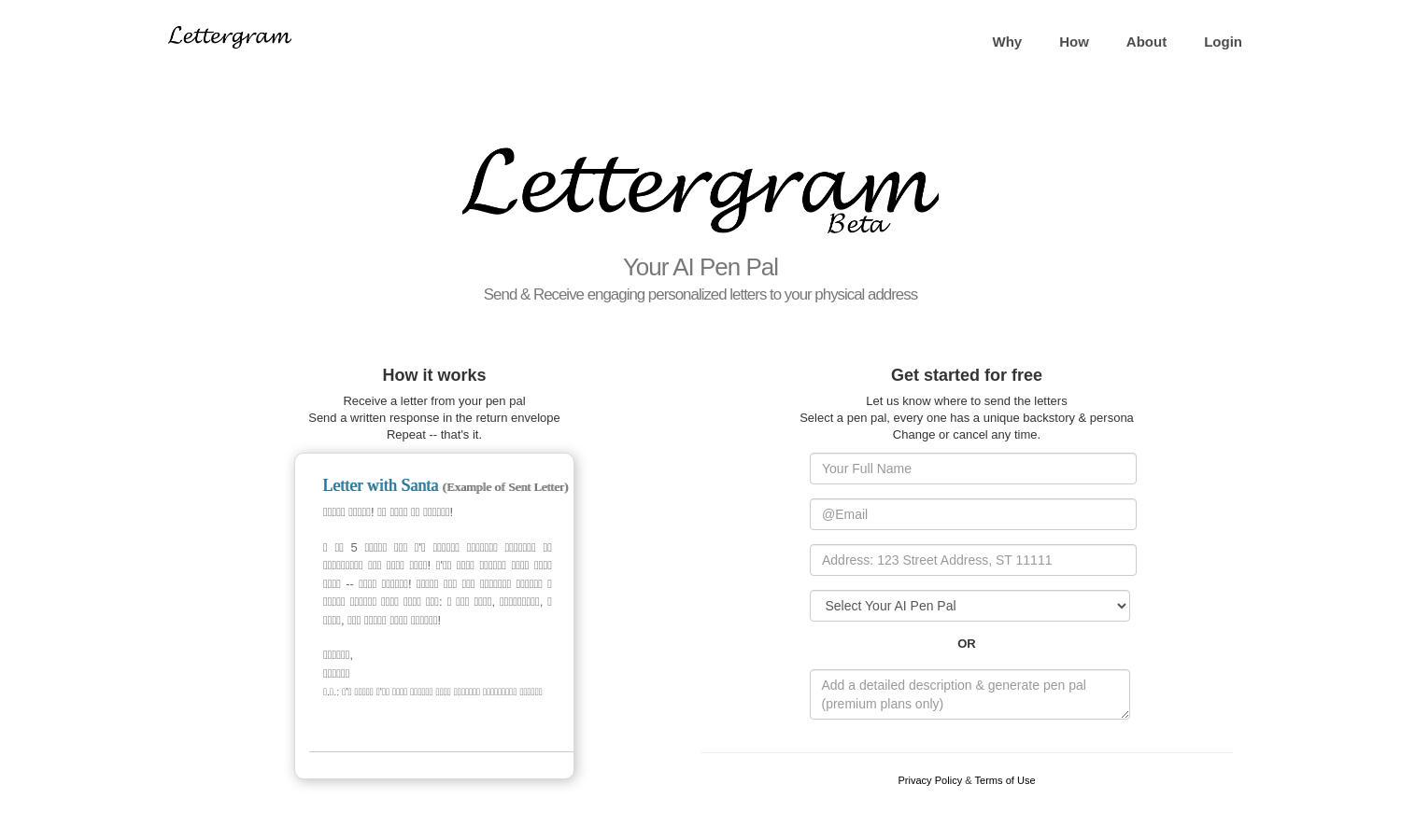 Lettergram Website