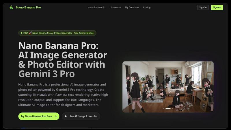 Nano Banana Pro application interface and features