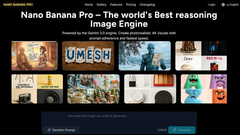 NanoBanana Pro application interface and features