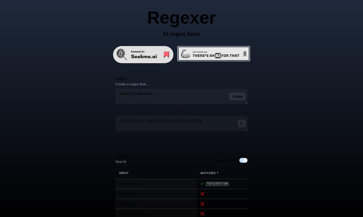 Regexer Website