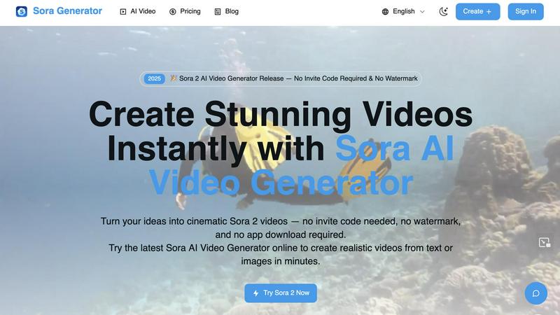 Sora 2 AI Video Generator application interface and features