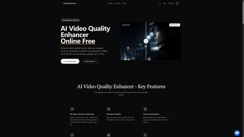 Video Enhancer application interface and features