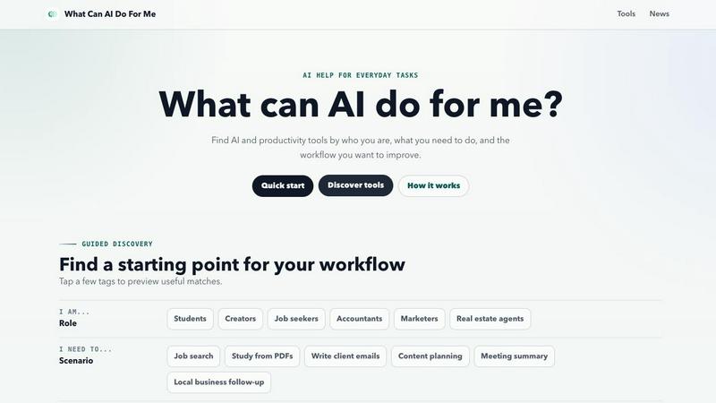 What Can AI Do For Me application interface and features