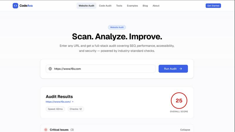 CodeAva application interface and features