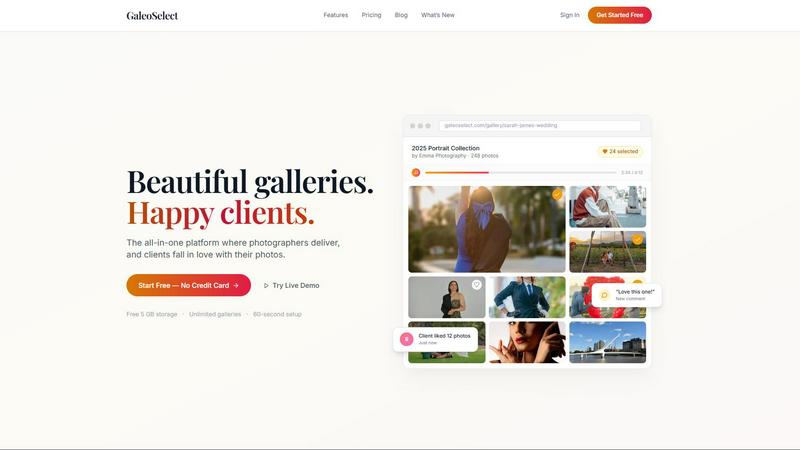GaleoSelect application interface and features