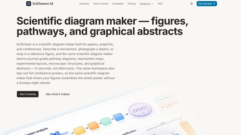 scidrawer ai application interface and features